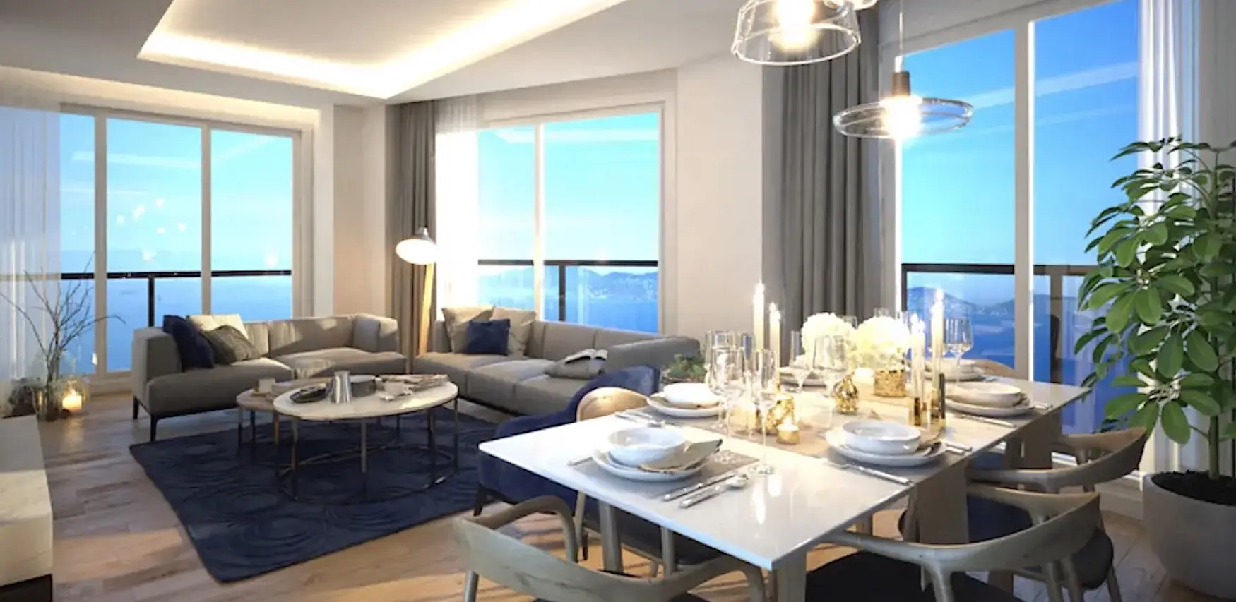 Deniz manzaralı daire